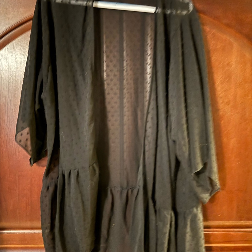 Elegant Black Sheer Women's Kimono